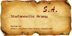 Stefanovits Arany névjegykártya